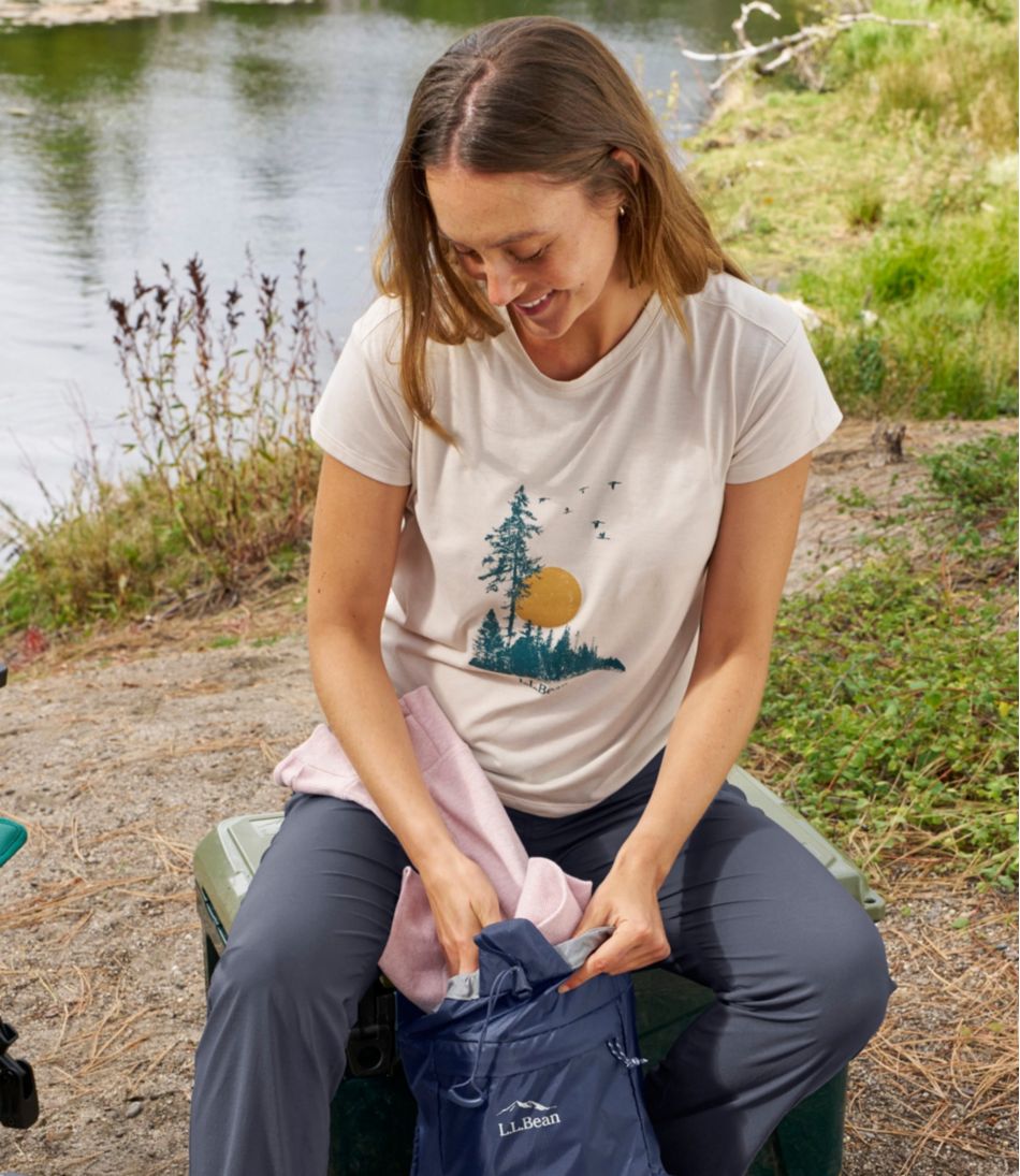 L.L.Bean Women's Mountainside Crewneck Tee, Short-Sleeve Graphic NEW|CLOTHING