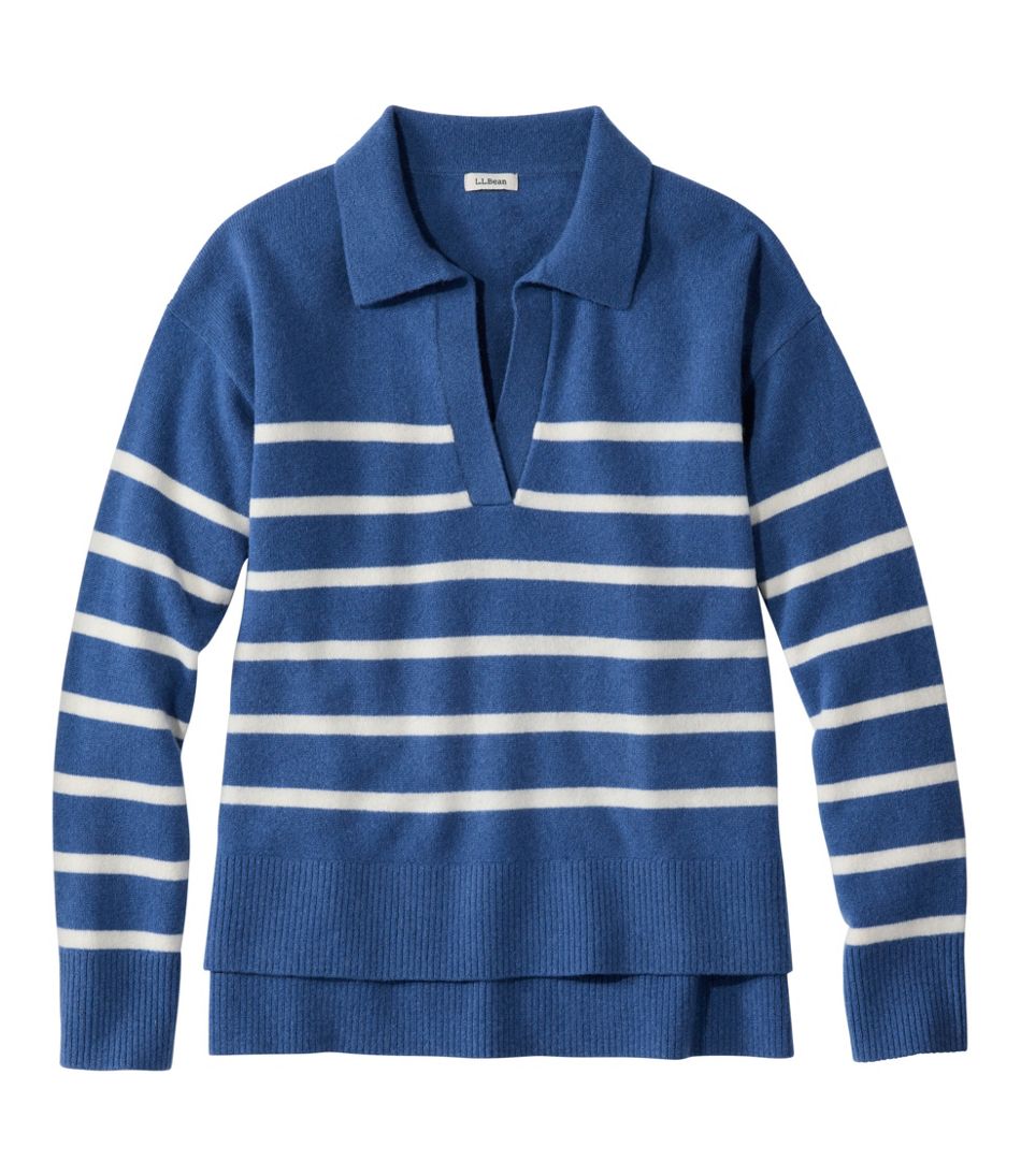L.L.Bean Women's Classic Cashmere Sweater, Relaxed Polo NEW|CLOTHING
