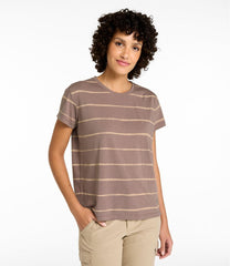 L.L.Bean Women's Mountainside Crewneck Tee, Short-Sleeve Stripe NEW|CLOTHING