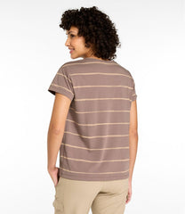 L.L.Bean Women's Mountainside Crewneck Tee, Short-Sleeve Stripe NEW|CLOTHING