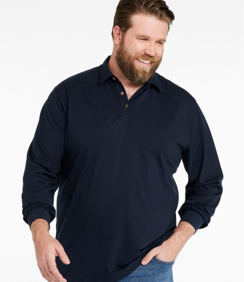 L.L.Bean Men's Carefree Unshrinkable Polo, Long-Sleeve, Without Pocket NEW|CLOTHING