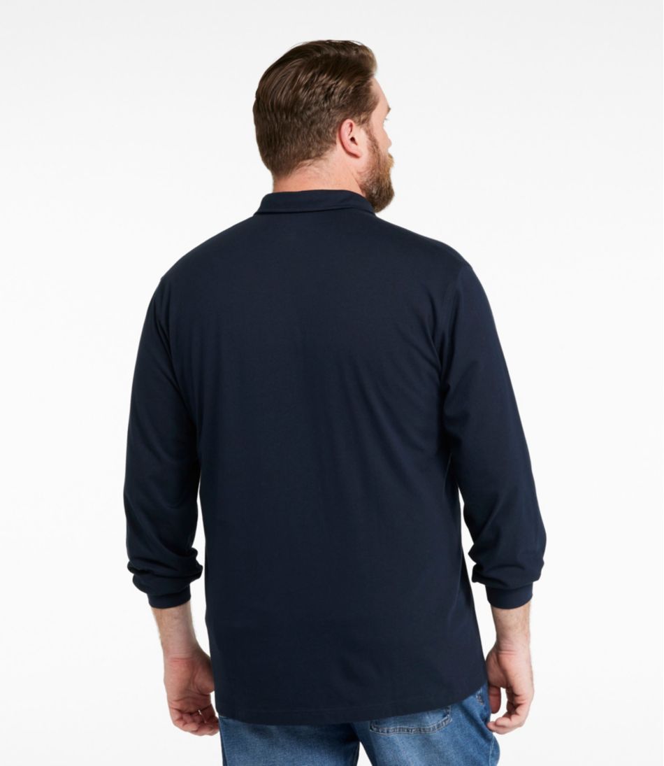 L.L.Bean Men's Carefree Unshrinkable Polo, Long-Sleeve, Without Pocket NEW|CLOTHING