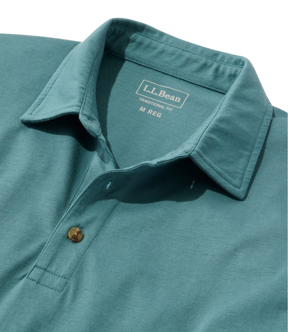 L.L.Bean Men's Carefree Unshrinkable Polo, Long-Sleeve, Without Pocket NEW|CLOTHING