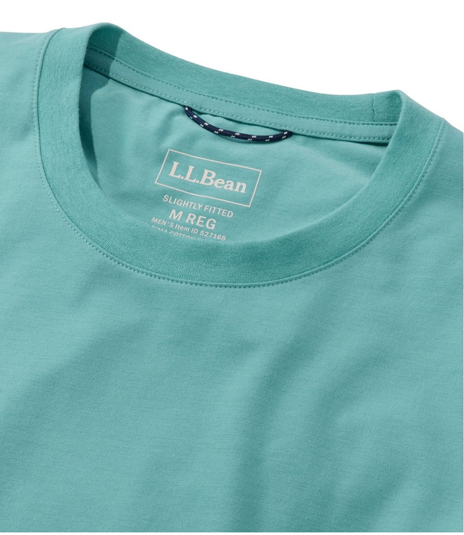L.L.Bean Men's Comfort Stretch Performance® Pima Tee, Short-Sleeve Without Pocket NEW|CLOTHING|SALE