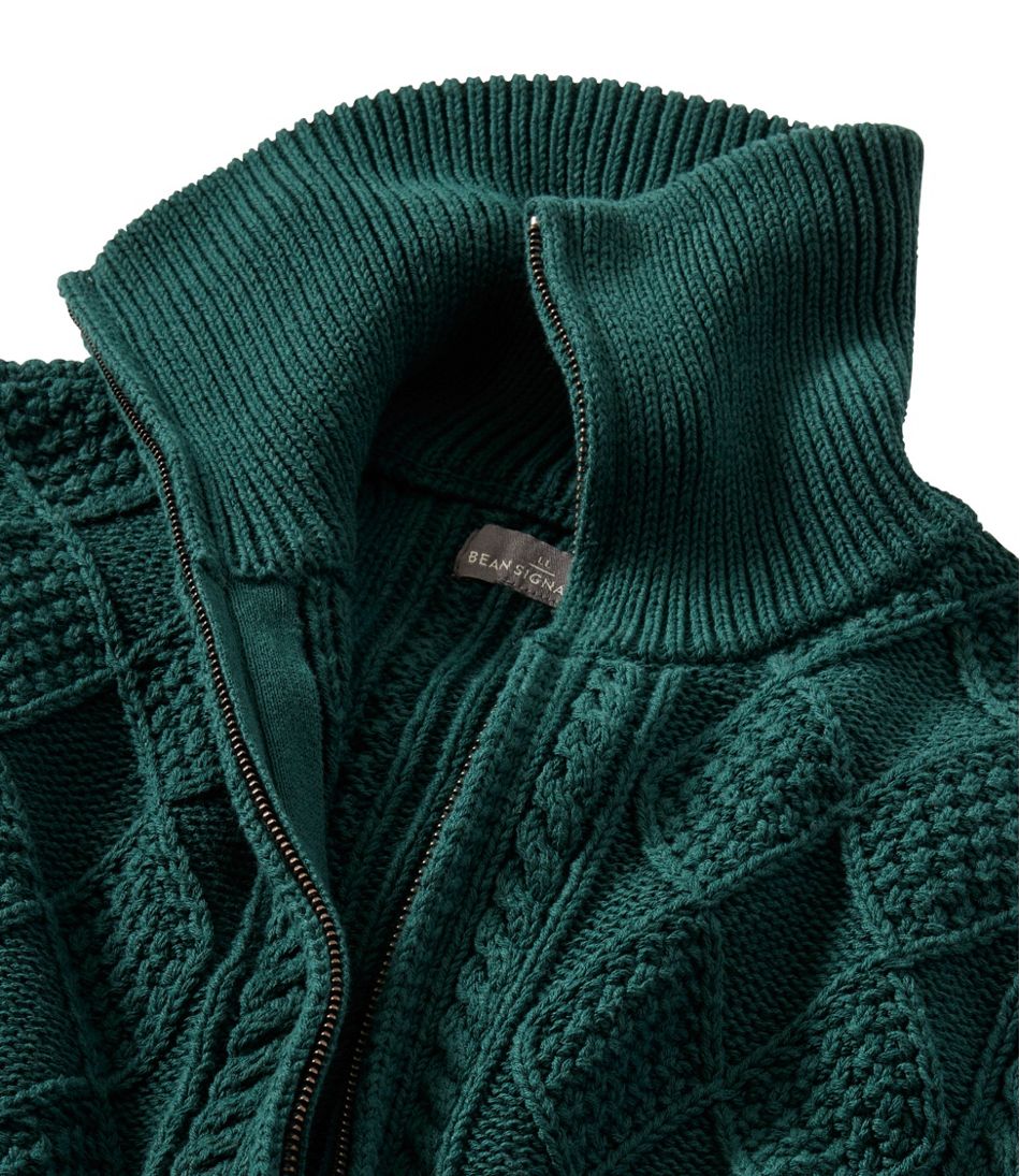 L.L.Bean Men's Signature Cotton Fisherman Sweater, Full-Zip NEW|CLOTHING|SALE