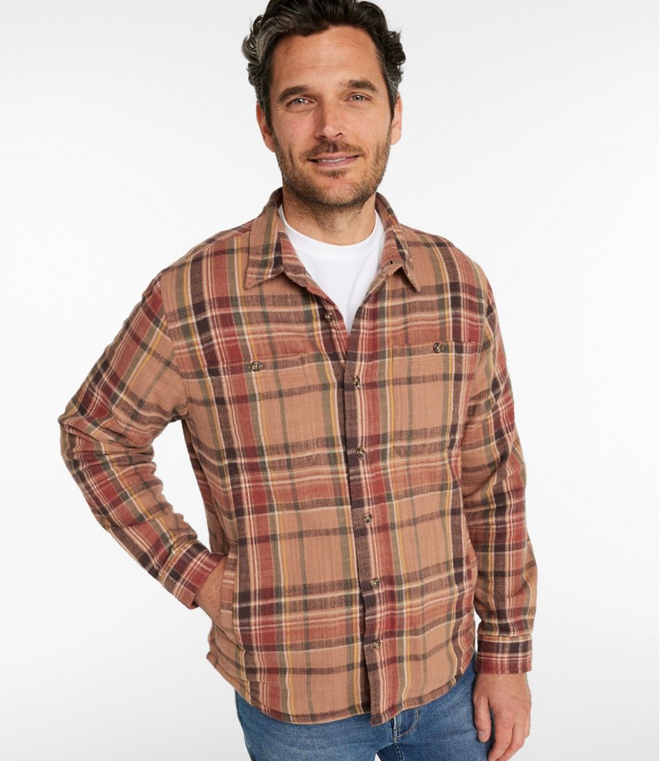 L.L.Bean Men's 1912 Field Flannel Shirt, Lined, Slightly Fitted Untucked Fit, Plaid NEW|CLOTHING|SALE