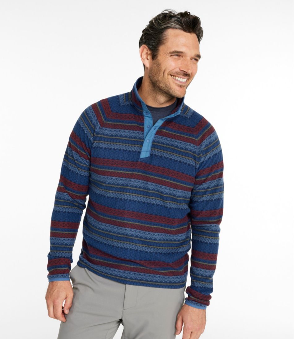 L.L.Bean Men's All Season Access Fleece Pullover, Print NEW|CLOTHING|OUTERWEAR|SALE