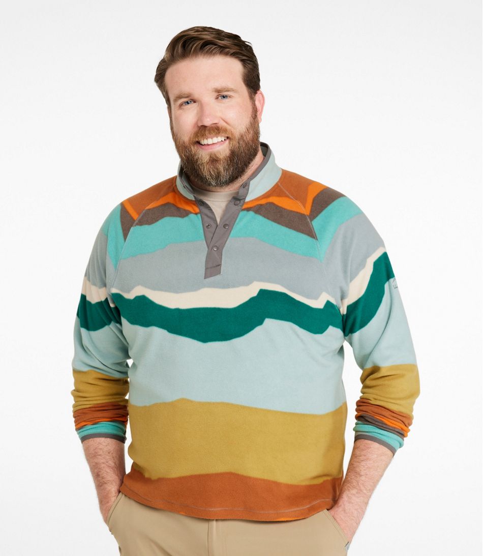 L.L.Bean Men's All Season Access Fleece Pullover, Print NEW|CLOTHING|OUTERWEAR|SALE