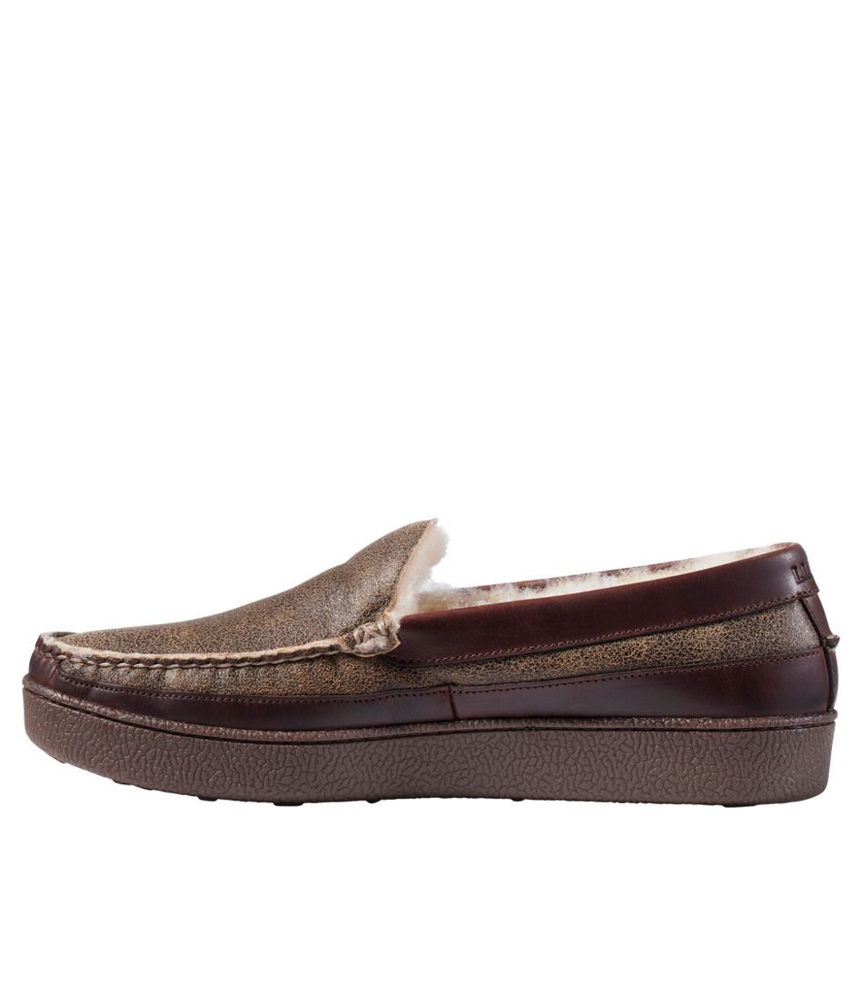 L.L.Bean Men's Lodge Moc Vibram® Slippers, Shearling NEW|FOOTWEAR|SALE