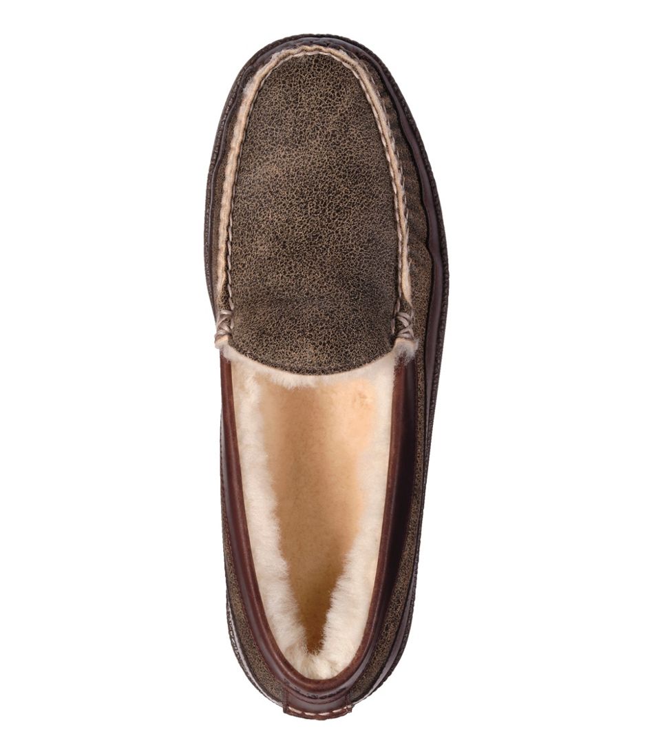 L.L.Bean Men's Lodge Moc Vibram® Slippers, Shearling NEW|FOOTWEAR|SALE