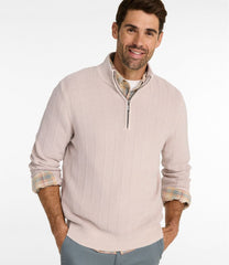 L.L.Bean Men's Sunwashed Textured Cotton Sweater, Herringbone 1/4 Zip NEW|CLOTHING