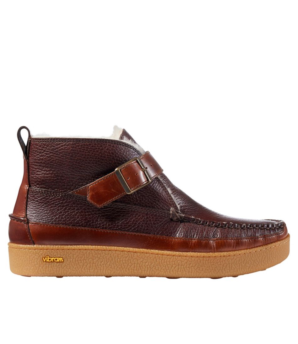 L.L.Bean Men's Lodge Moc Vibram® Buckle Boots, Shearling NEW|FOOTWEAR|SALE