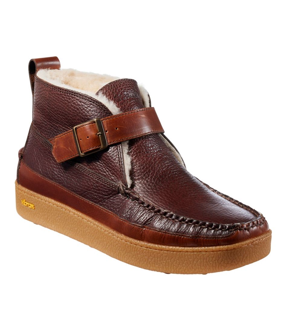 L.L.Bean Men's Lodge Moc Vibram® Buckle Boots, Shearling NEW|FOOTWEAR|SALE