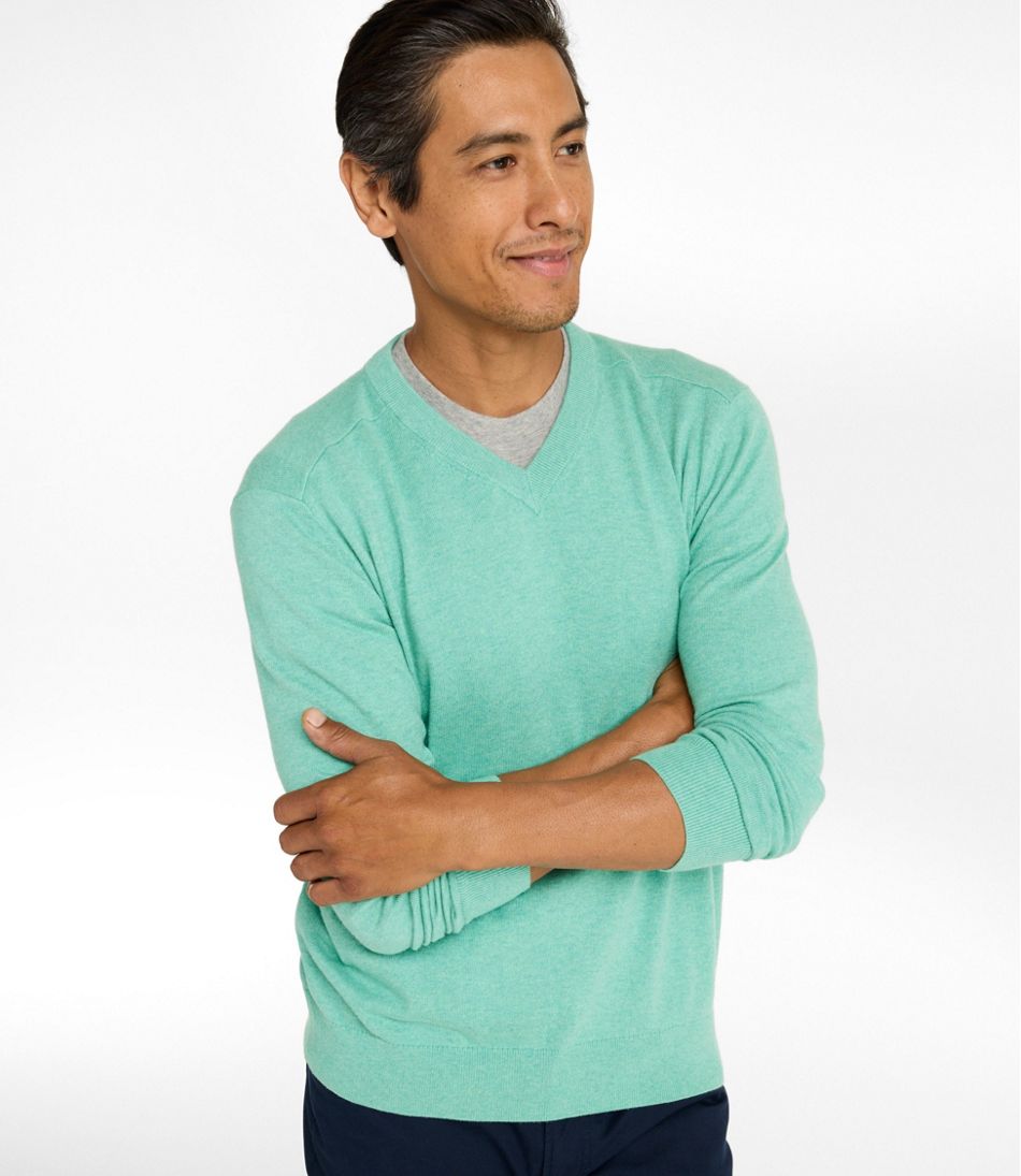 L.L.Bean Men's All Seasons Cotton Blend Sweater, V-Neck NEW|CLOTHING
