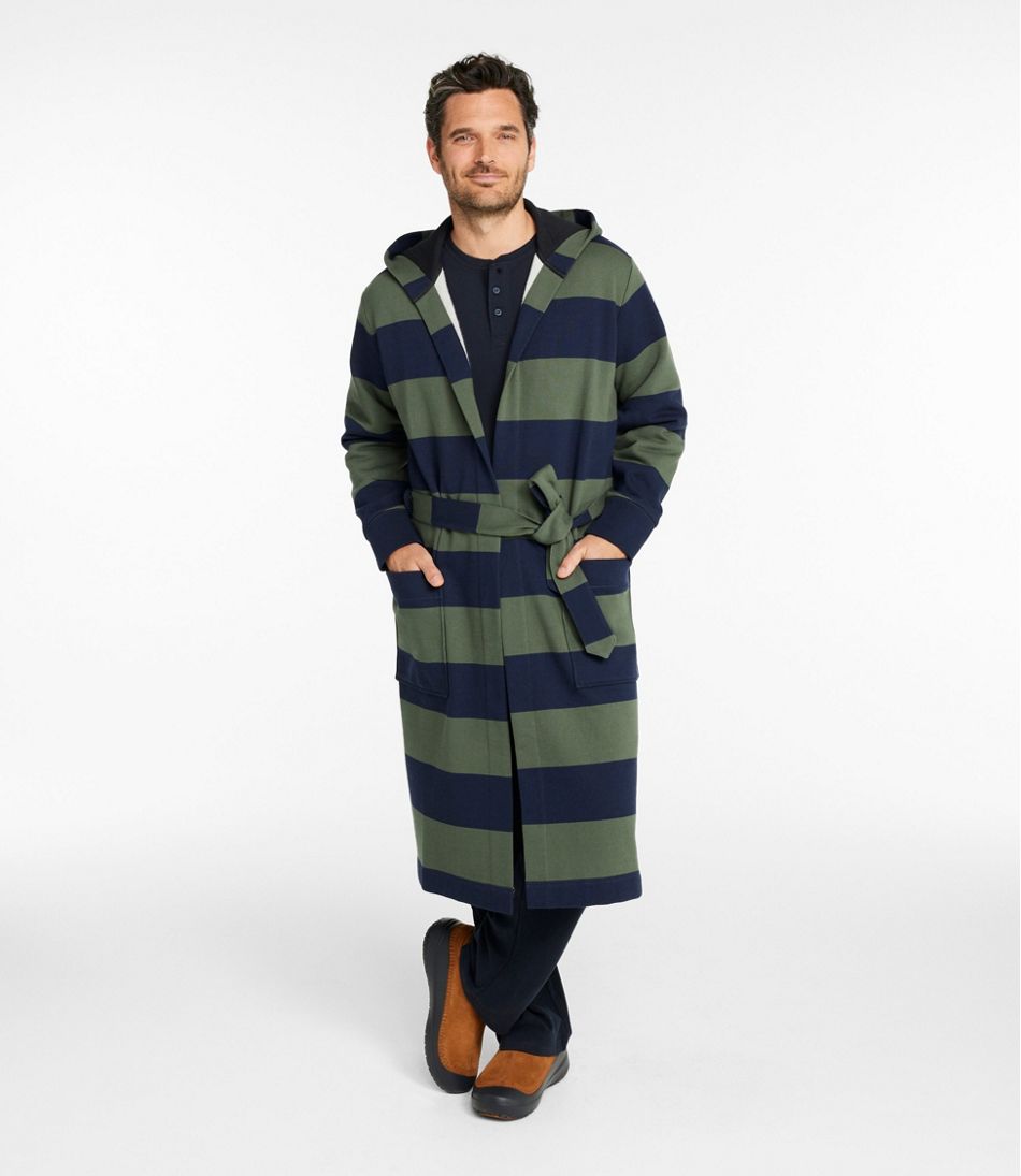 L.L.Bean Men's Mariner Sweatshirt Robe, Stripe NEW|CLOTHING