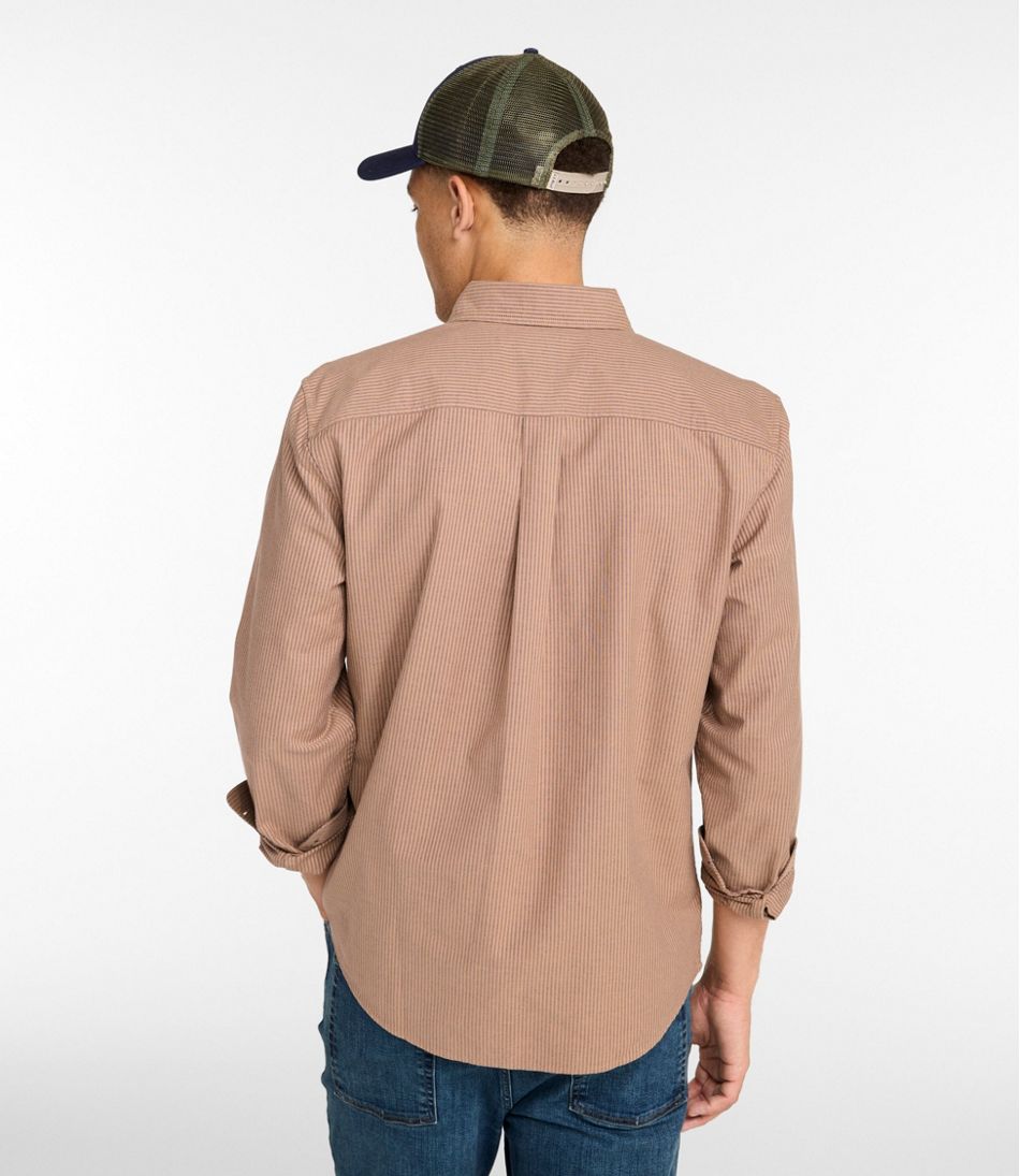 L.L.Bean Men's Sunwashed Oxford Shirt, Slightly Fitted Untucked Fit, Stripe NEW|CLOTHING