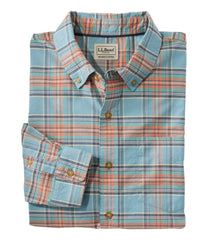 L.L.Bean Men's Sunwashed Oxford Shirt, Slightly Fitted Untucked Fit, Plaid NEW|CLOTHING