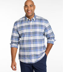 L.L.Bean Men's Sunwashed Oxford Shirt, Slightly Fitted Untucked Fit, Plaid NEW|CLOTHING