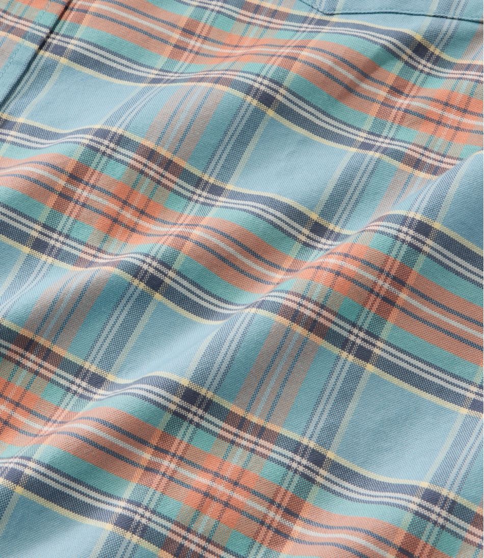 L.L.Bean Men's Sunwashed Oxford Shirt, Slightly Fitted Untucked Fit, Plaid NEW|CLOTHING