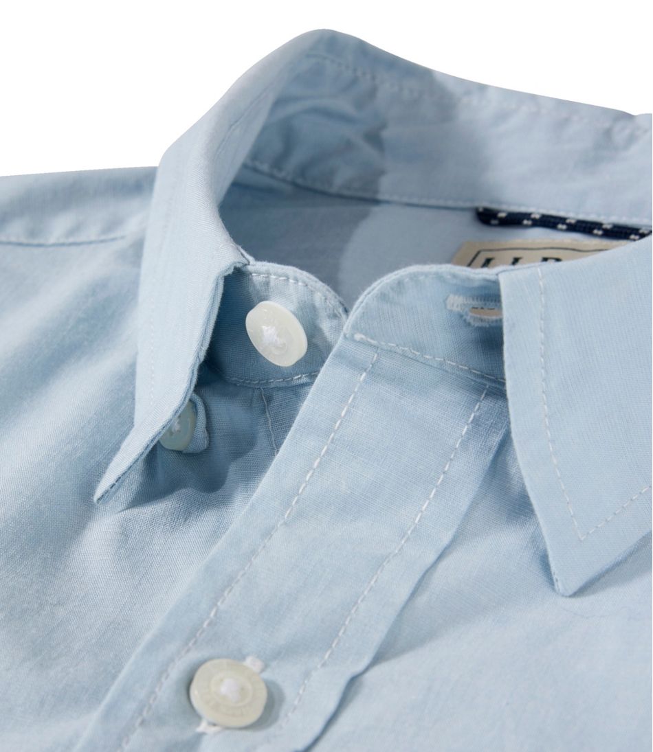 L.L.Bean Men's Comfort Stretch Performance® Chambray Shirt, Long-Sleeve, Slightly Fitted Untucked Fit NEW|CLOTHING