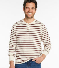 L.L.Bean Men's Signature Northwoods Henley, Long-Sleeve, Stripe NEW|CLOTHING