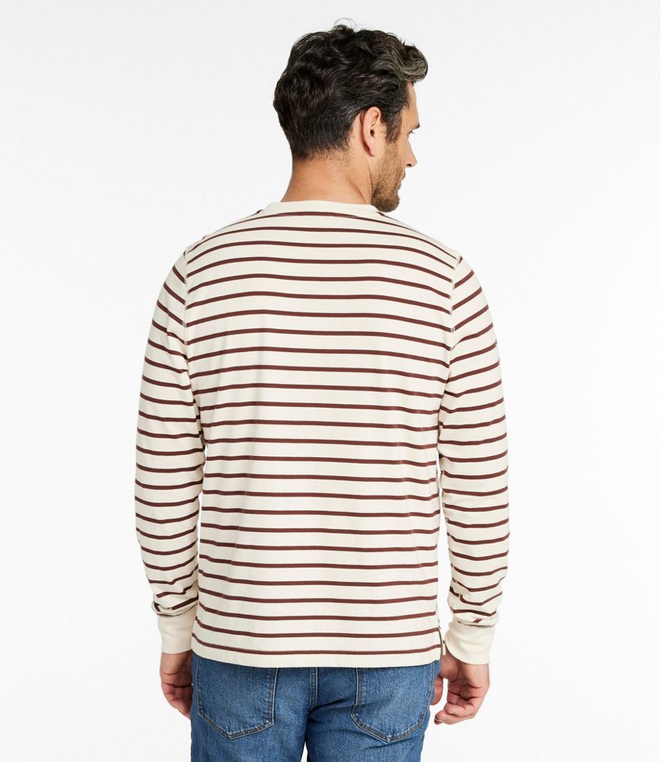 L.L.Bean Men's Signature Northwoods Henley, Long-Sleeve, Stripe NEW|CLOTHING