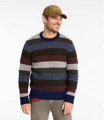 L.L.Bean Men's Signature 1980 Matinicus Rock Sweater, Crewneck, Stripe NEW|CLOTHING