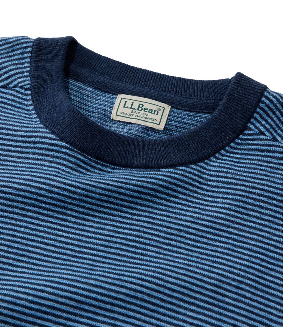 L.L.Bean Men's All Seasons Cotton Blend Sweater, Crewneck, Stripe NEW|CLOTHING