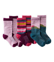 L.L.Bean Kids' Camden Trail Socks, 3-Pack NEW|CLOTHING|OUTERWEAR|FOOTWEAR