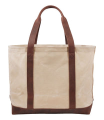 L.L.Bean Leather-Trim Waxed Canvas Tote NEW|BAG & TRAVEL