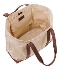L.L.Bean Leather-Trim Waxed Canvas Tote NEW|BAG & TRAVEL