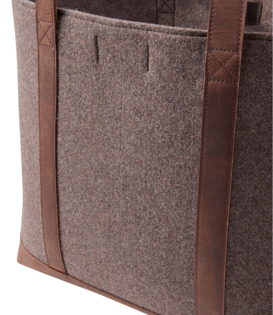 L.L.Bean Leather-Trim Wool Tote NEW|BAG & TRAVEL