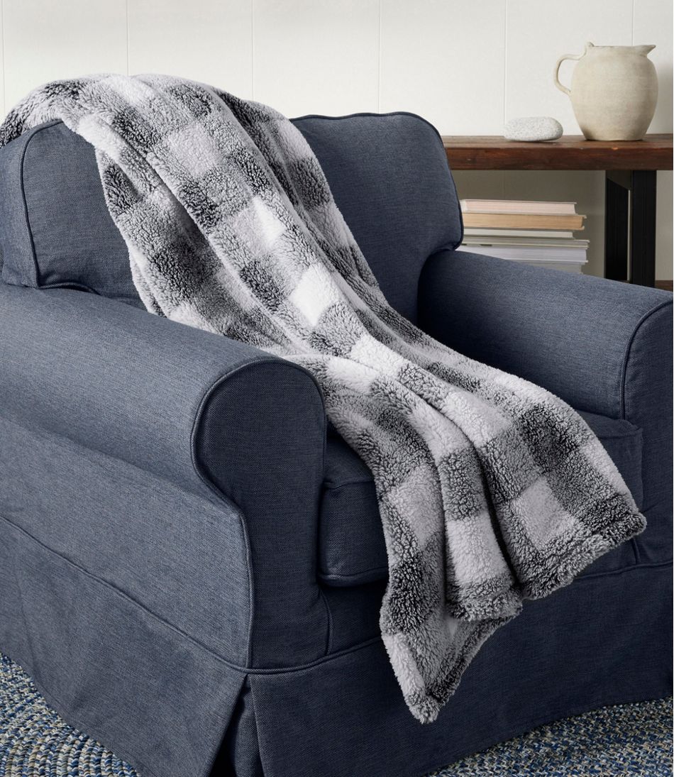 L.L.Bean Cozy Plush Throw, Plaid NEW|HOME GOODS