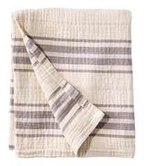 L.L.Bean Lightweight Cotton Gauze Throw, Stripe NEW|HOME GOODS
