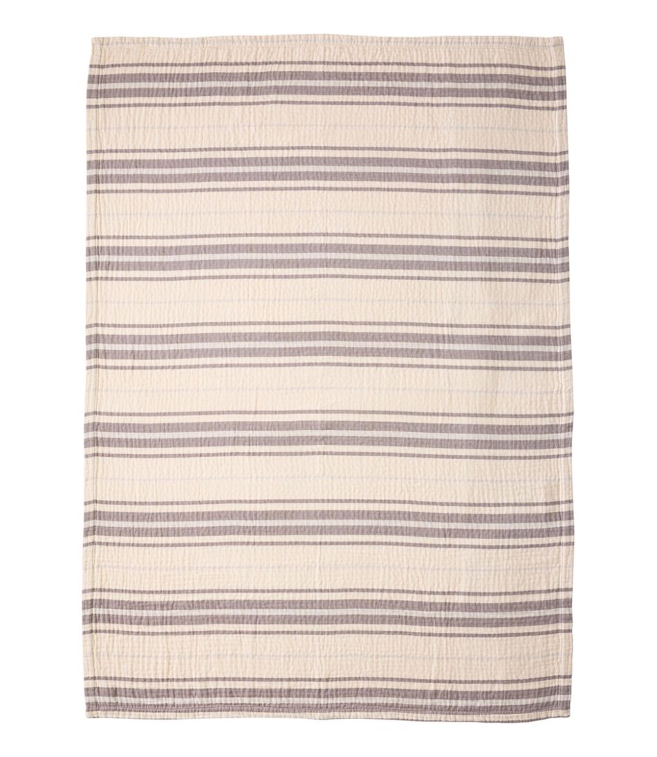 L.L.Bean Lightweight Cotton Gauze Throw, Stripe NEW|HOME GOODS