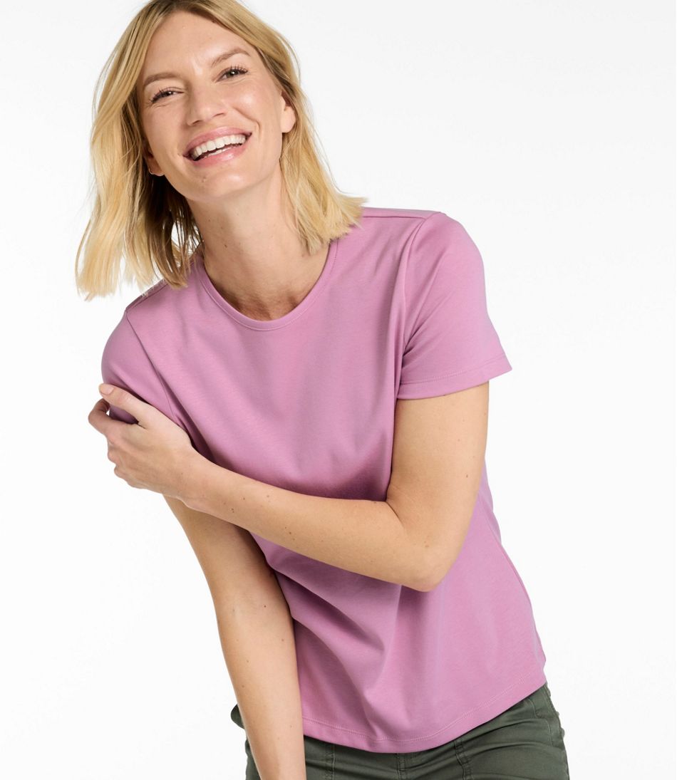 L.L.Bean Women's Pima Cotton Tee, Short-Sleeve Crewneck CLOTHING|SALE