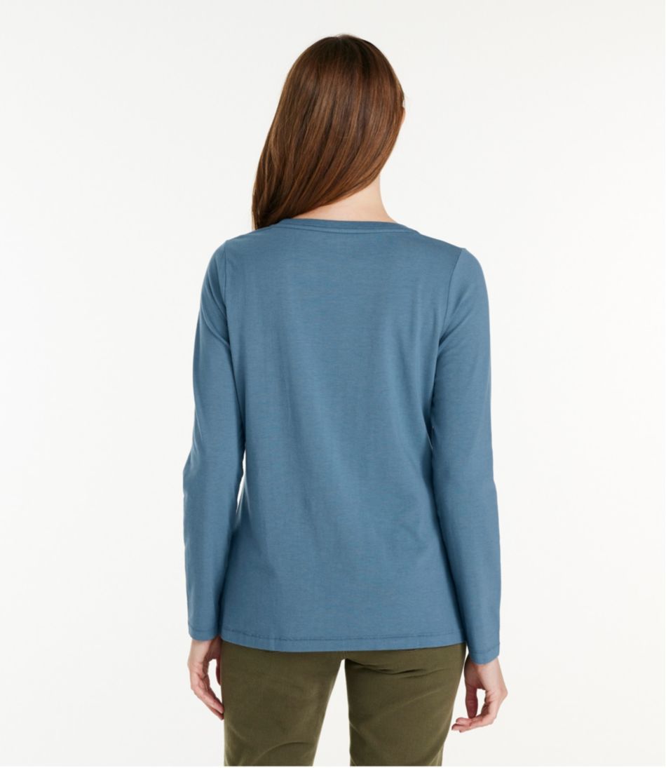 L.L.Bean Women's Soft Stretch Supima-Blend Tee, Scoopneck Long-Sleeve CLOTHING|SALE