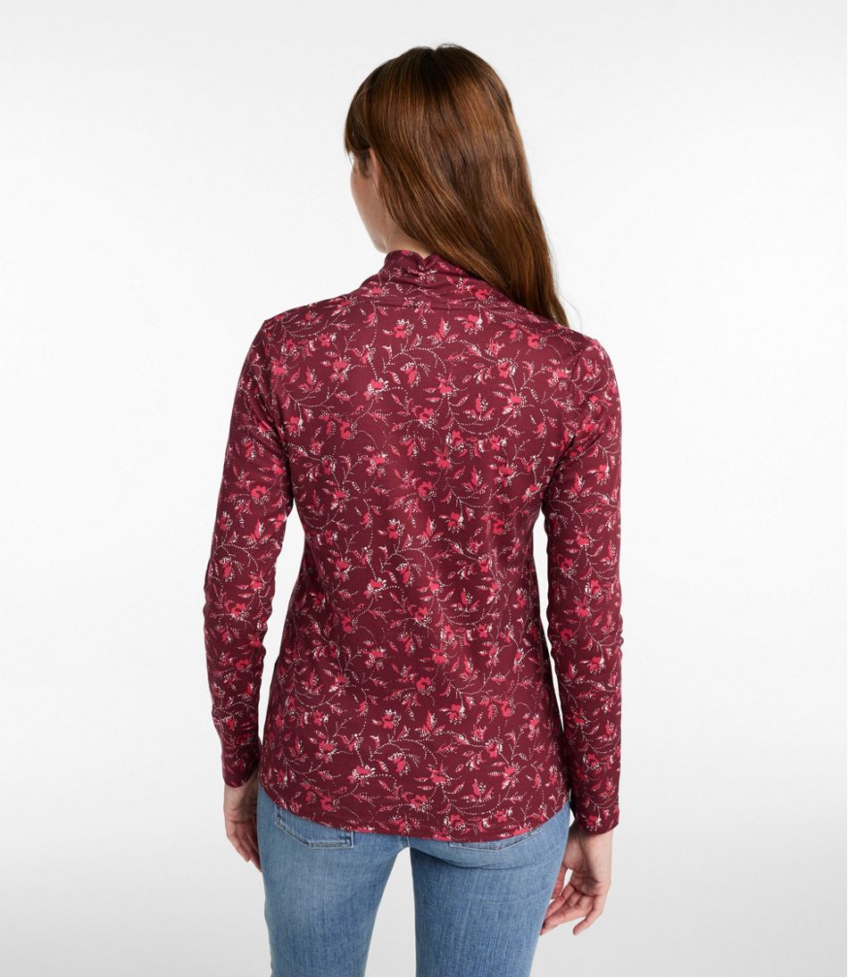 L.L.Bean Women's Pima Cotton Tee, Shawl Long-Sleeve Print CLOTHING|SALE