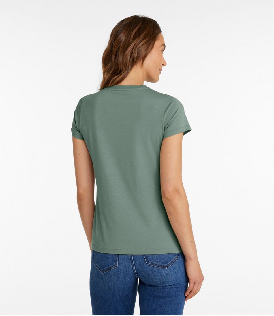 L.L.Bean Women's Soft Stretch Supima-Blend Tee, Crewneck Short-Sleeve CLOTHING