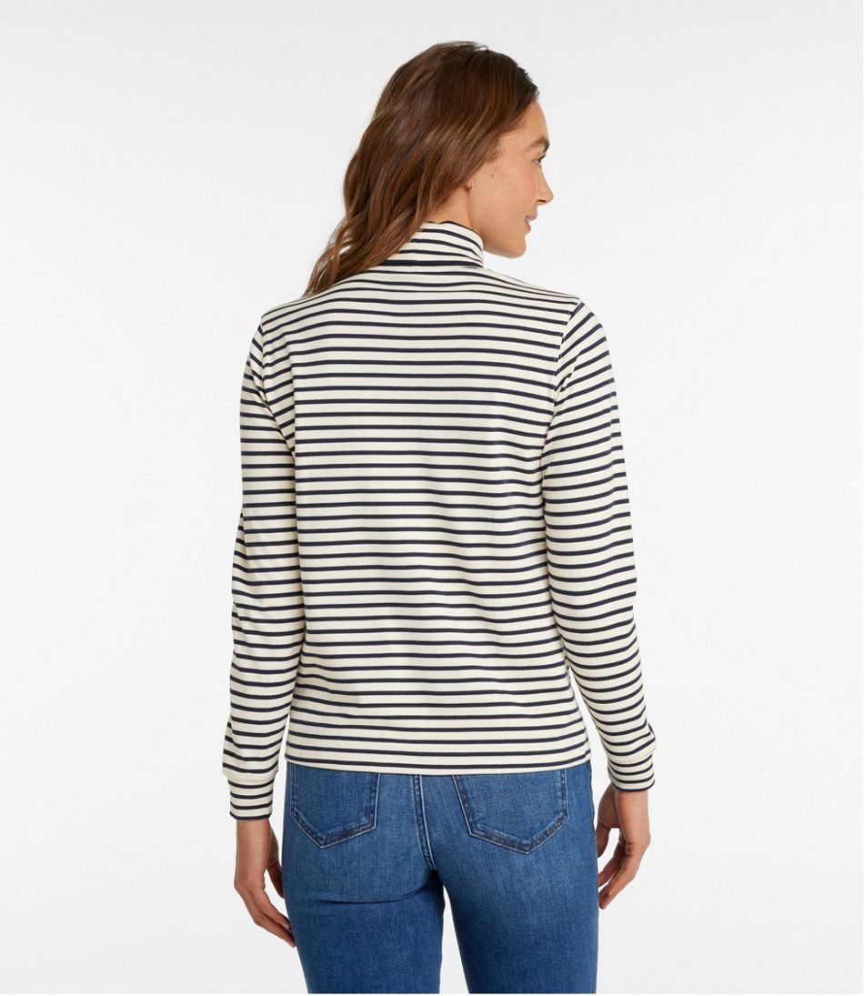 L.L.Bean Women's Interlock Turtleneck, Long-Sleeve Stripe CLOTHING|SALE