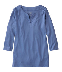 L.L.Bean Women's Pima Cotton Tunic, Three-Quarter-Sleeve Splitneck CLOTHING|SALE
