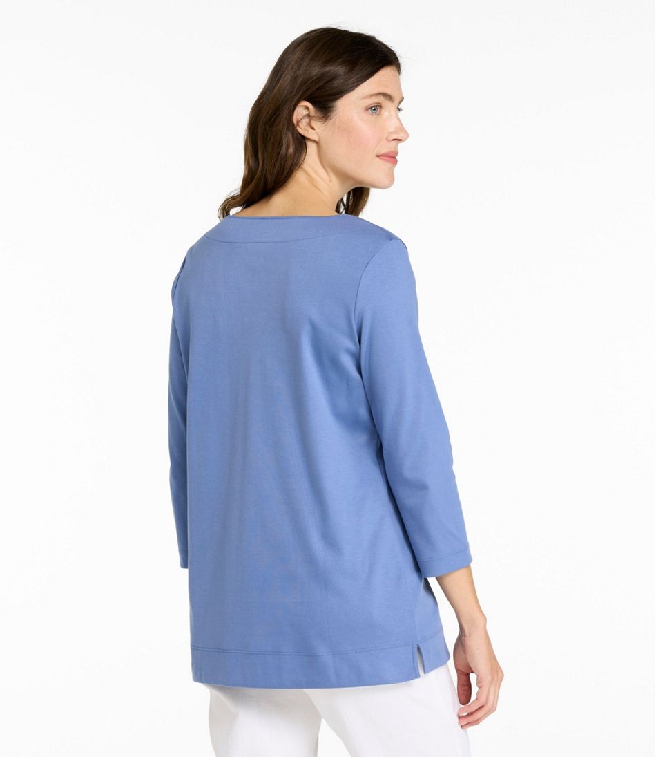 L.L.Bean Women's Pima Cotton Tunic, Three-Quarter-Sleeve Splitneck CLOTHING|SALE