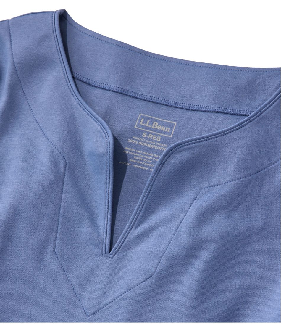 L.L.Bean Women's Pima Cotton Tunic, Three-Quarter-Sleeve Splitneck CLOTHING|SALE
