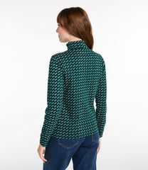 L.L.Bean Women's Interlock Turtleneck, Long-Sleeve Allover Print CLOTHING|SALE
