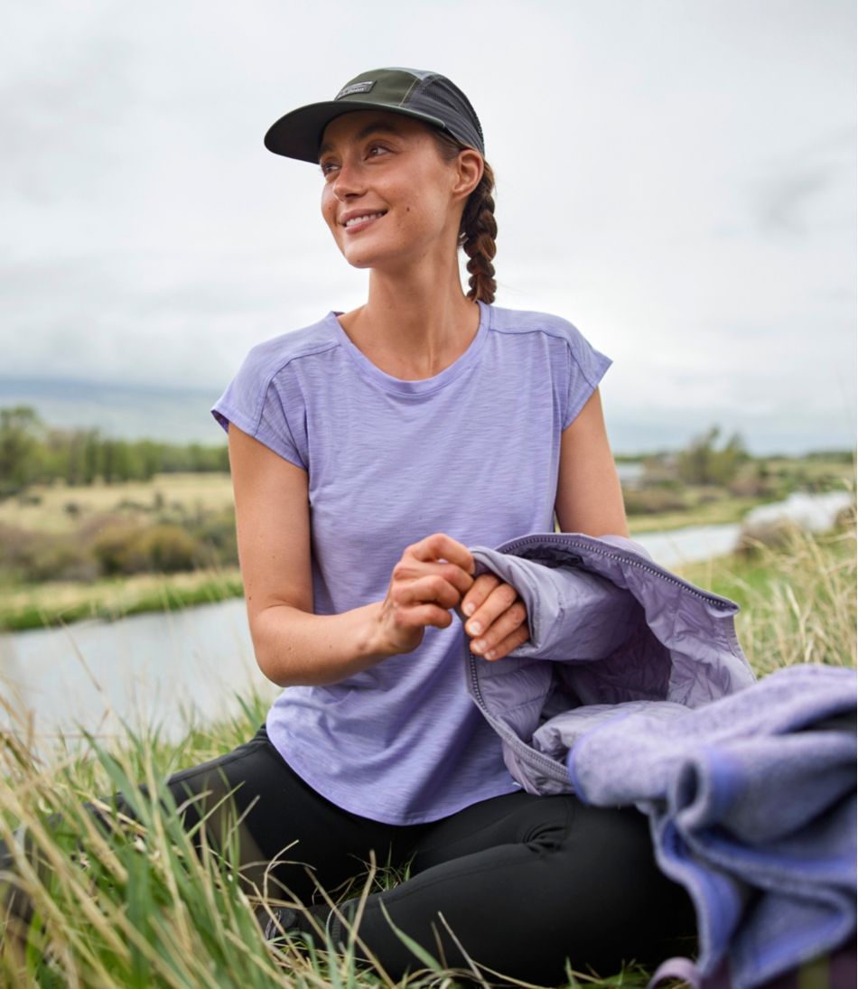 L.L.Bean Women's Streamside Tee, Short-Sleeve Ruched Crew CLOTHING