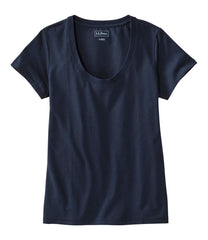 L.L.Bean Women's Soft Stretch Supima-Blend Tee, Scoopneck Short-Sleeve CLOTHING