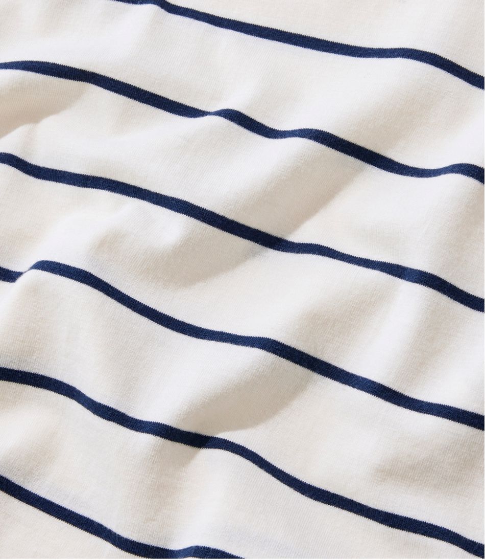 L.L.Bean Women's Soft Stretch Supima-Blend Tee, Scoopneck Short-Sleeve Stripe CLOTHING