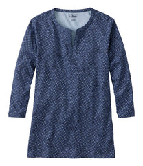 L.L.Bean Women's Tee, Three-Quarter-Sleeve Splitneck Tunic Print CLOTHING
