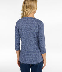 L.L.Bean Women's Tee, Three-Quarter-Sleeve Splitneck Tunic Print CLOTHING