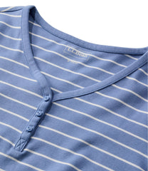 L.L.Bean Women's V-Neck Henley, Long-Sleeve Stripe CLOTHING|SALE